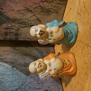 Buddha Japanese Embellished Figurine Salt & Pepper Shakers - Made in Japan